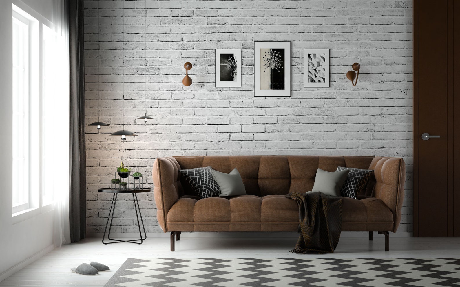 White Brick Wall Vinyl Mural / White Brick Wallpaper / White Etsy