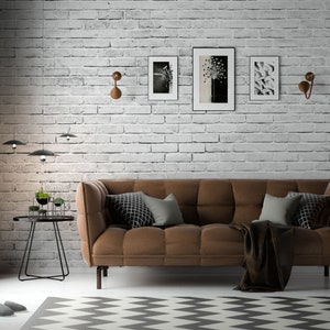 White brick wall vinyl mural / white brick wallpaper / white brick mural print