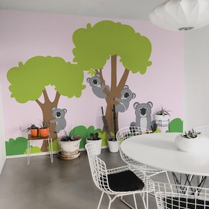 Verwijderbare vinylmuurschildering koala / Peel-and-stick boompatroonbehang - Peel & Stick of niet-geplakt / Muurschildering boom