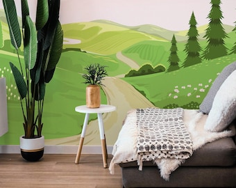 Rolling Hills Landscape Wall Mural, Living Room Decor | Removable or Traditional Wallpaper Mural