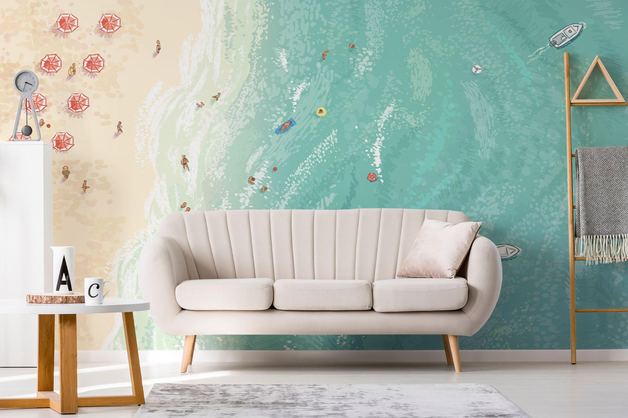 Beach Scene Mural – Removable Peel and Stick Wallpaper - Etsy