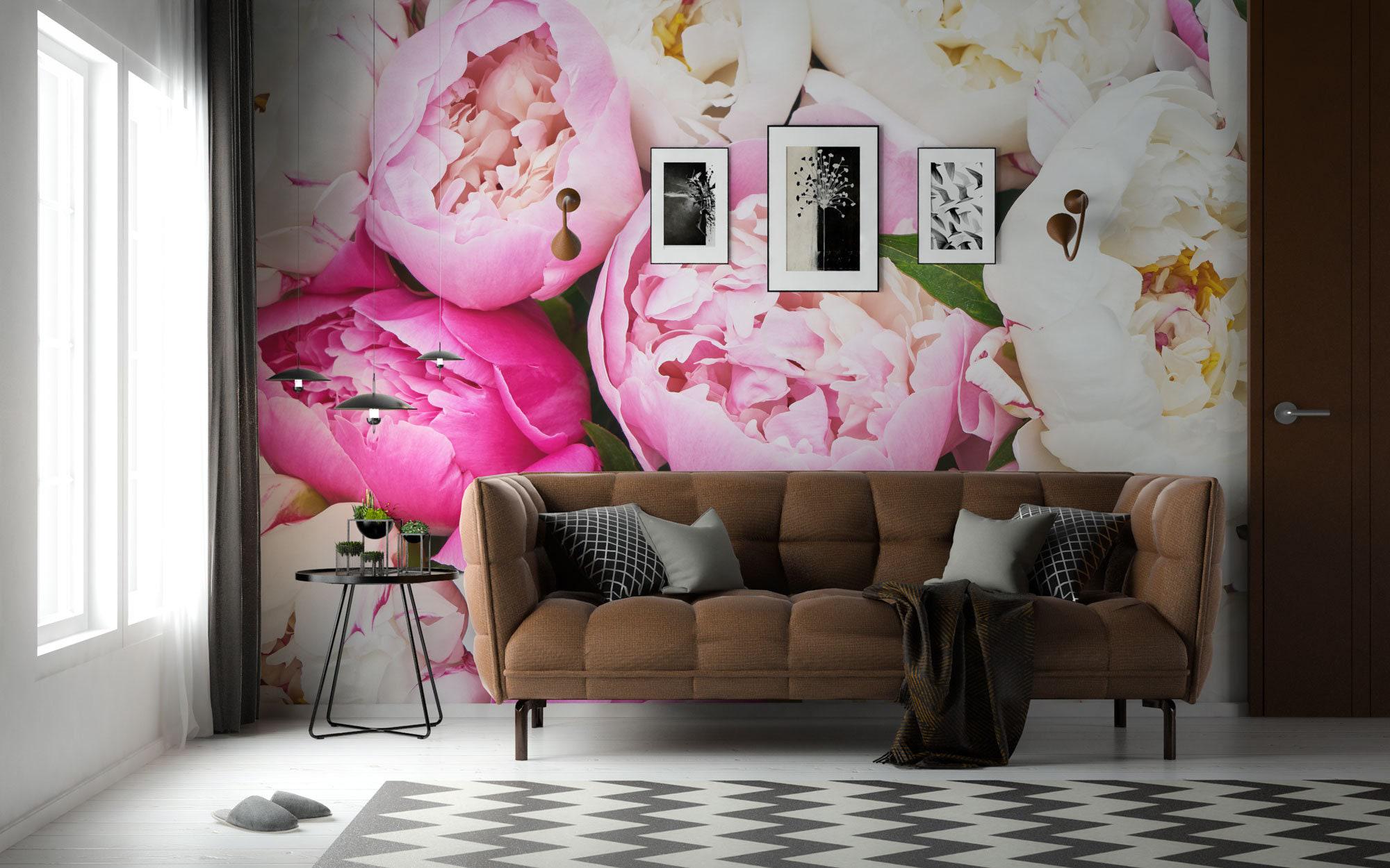 Peony Flower Mural – Removable Peel and Stick Wallpaper - Etsy