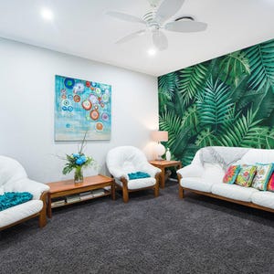 Jungle Leaf Mural – Removable Tropic Wallpaper, Peel & Stick or Non-Pasted