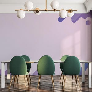 Purple removable vinyl mural / Peel and stick Fluid pattern wallpaper - Peel & Stick or Non-pasted / Fluid mural print