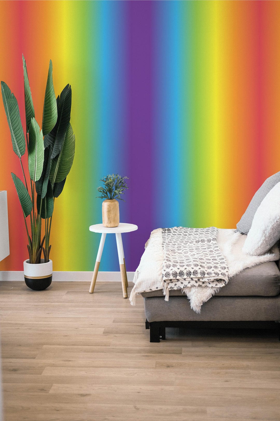 Rainbow Gradient Mural – Peel and Stick Wallpaper - Etsy