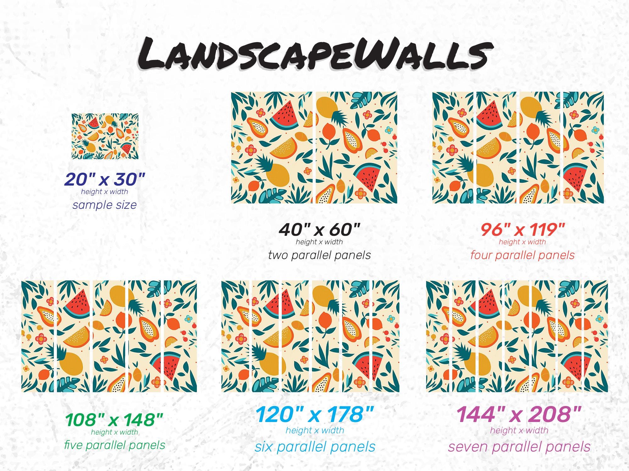 Tropical Fruit Mural – Peel and Stick Wallpaper, Colorful Pattern - Etsy