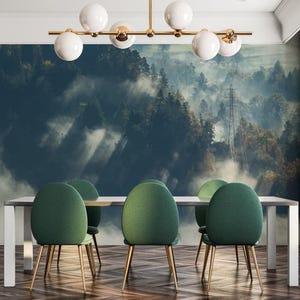 Tree forest removable vinyl mural / Peel and stick Forest pattern wallpaper / Forest mural print - Peel & Stick or Non-Pasted