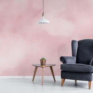 Murale in vinile rimovibile con sfumatura acquerello rosa / Carta da parati stacca e incolla con motivo rosa - Stampa murale stacca e incolla o non incollata / rosa