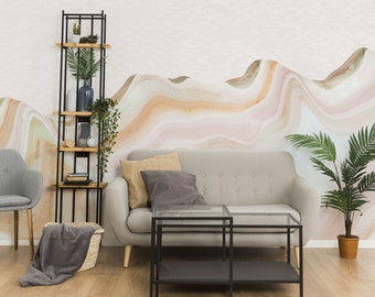 Abstract mountain removable vinyl mural / Peel and stick abstract mountain wallpaper / Abstract mountain mural print