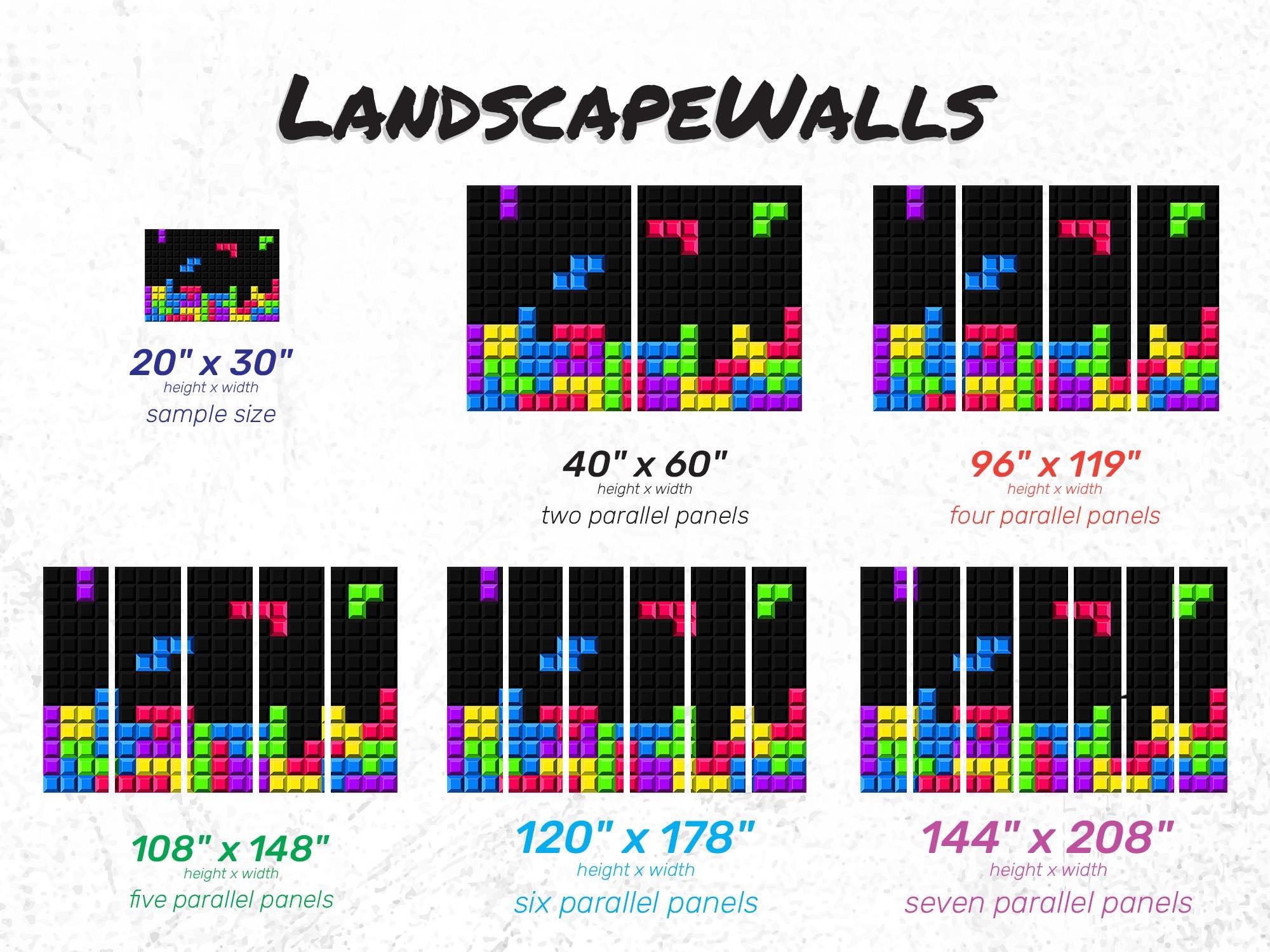 Tetris Pattern Wallpaper Mural – Peel and Stick Video Game Wall Art - Etsy