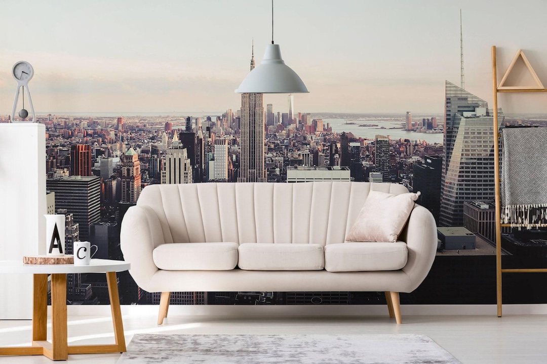 New York City Skyline Mural – Peel and Stick Wallpaper - Etsy