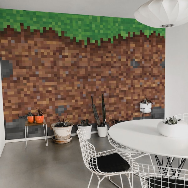 Video game vinyl pixelart mural / Peel and stick pixelart wallpaper / Pixelart painting photo mural