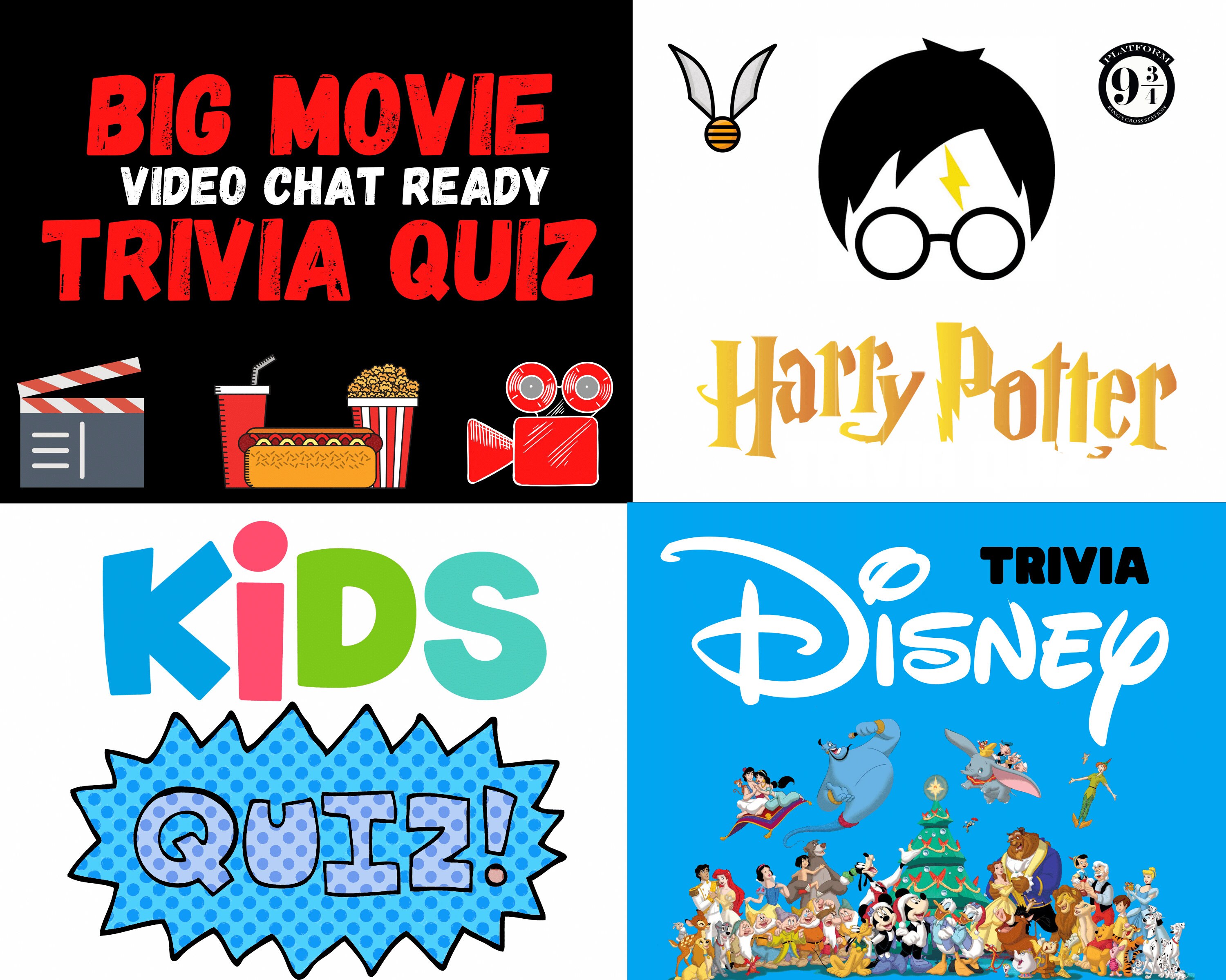 Trivia Quiz Megapack Printable Quiz Virtual Quiz Games Night 10 Ready ...