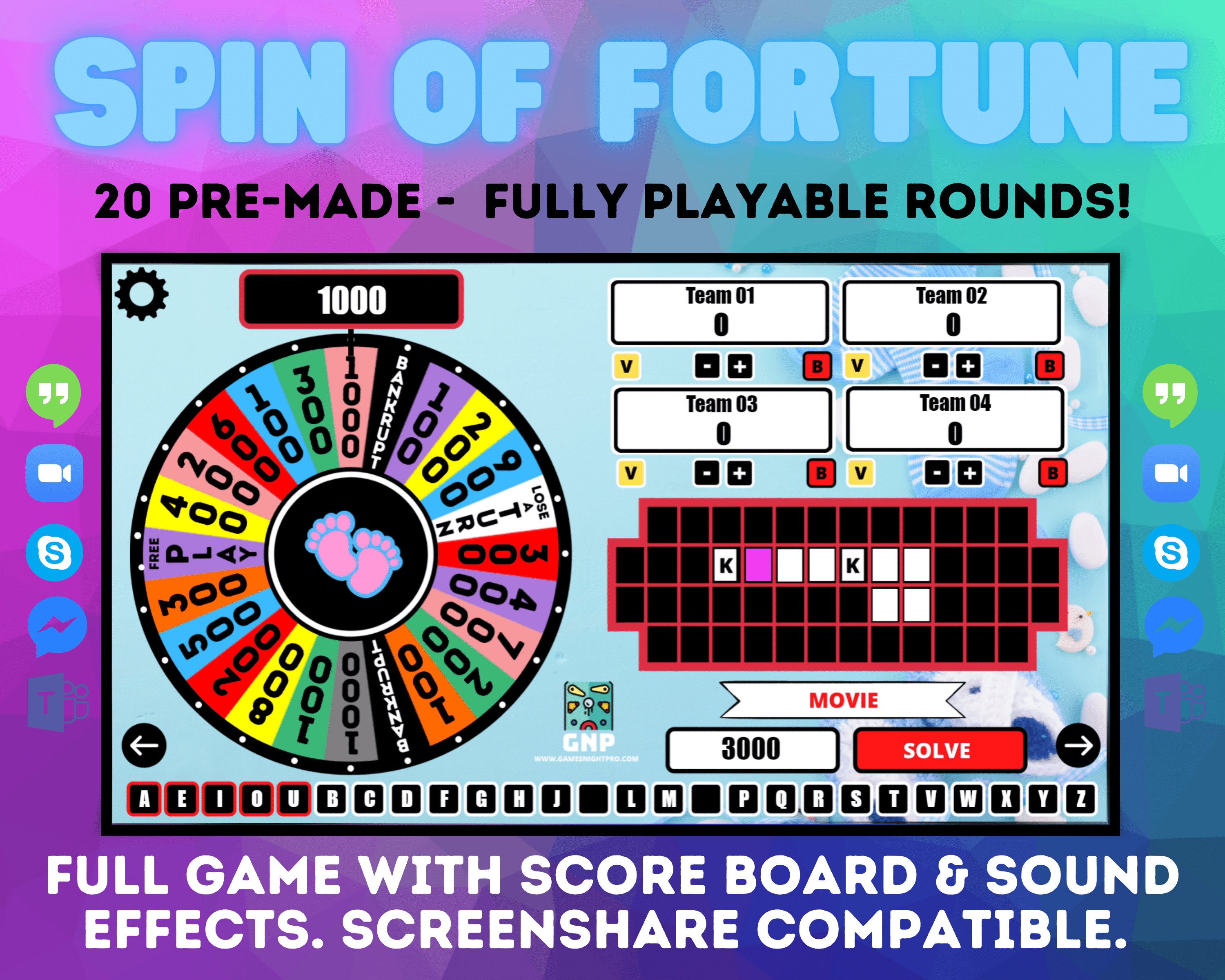 Baby Shower Wheel of Fortune Baby Shower Game Baby Shower Group Game