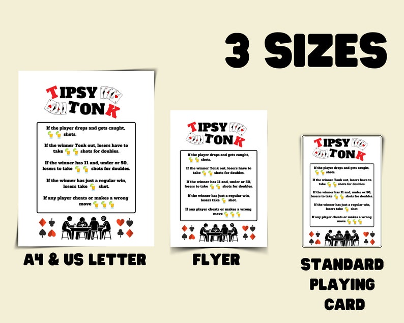 Tipsy Tonk Rules Printable Drinking Tipsy Tonk Rules Tonk | Etsy