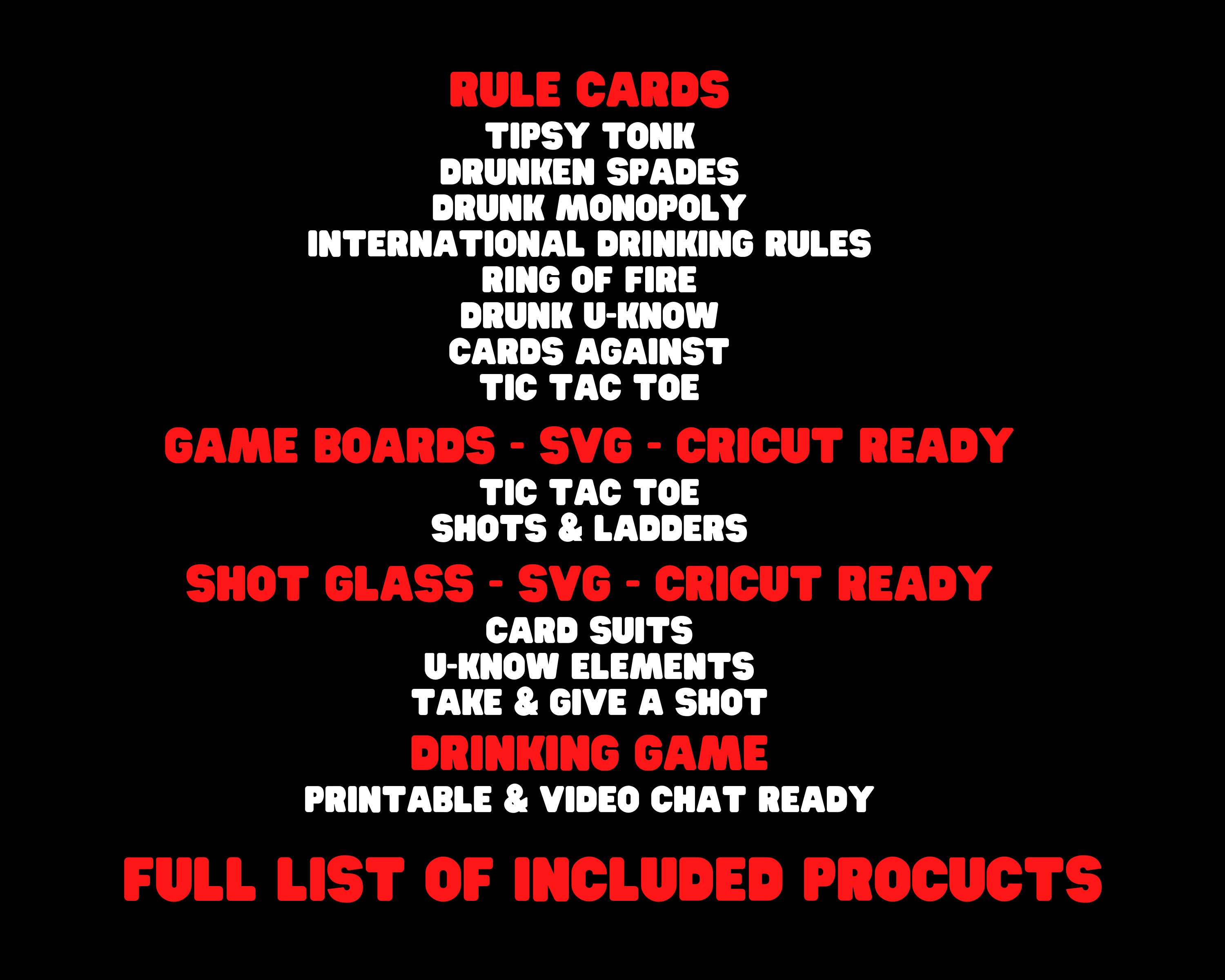 Drinking Games Megapack Printable Party Drinking Games - Etsy