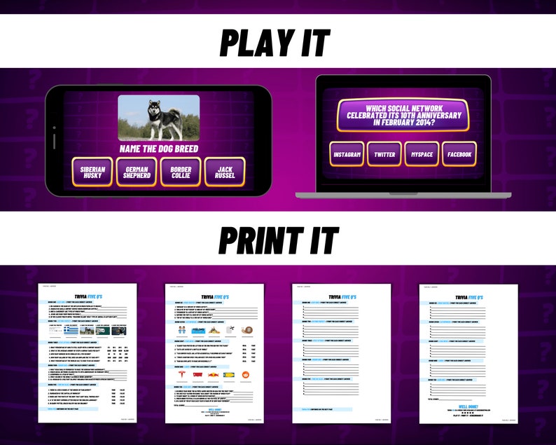 Weekly Trivia Quiz Game Printable Questions & Answers Zoom Etsy