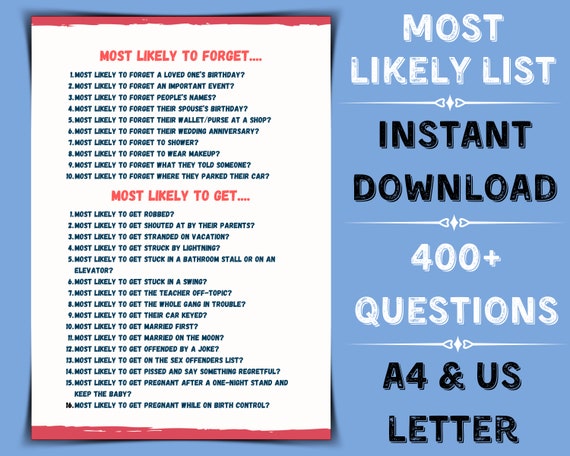 Who Is More Likely To Questions For Kids - Goimages Signs