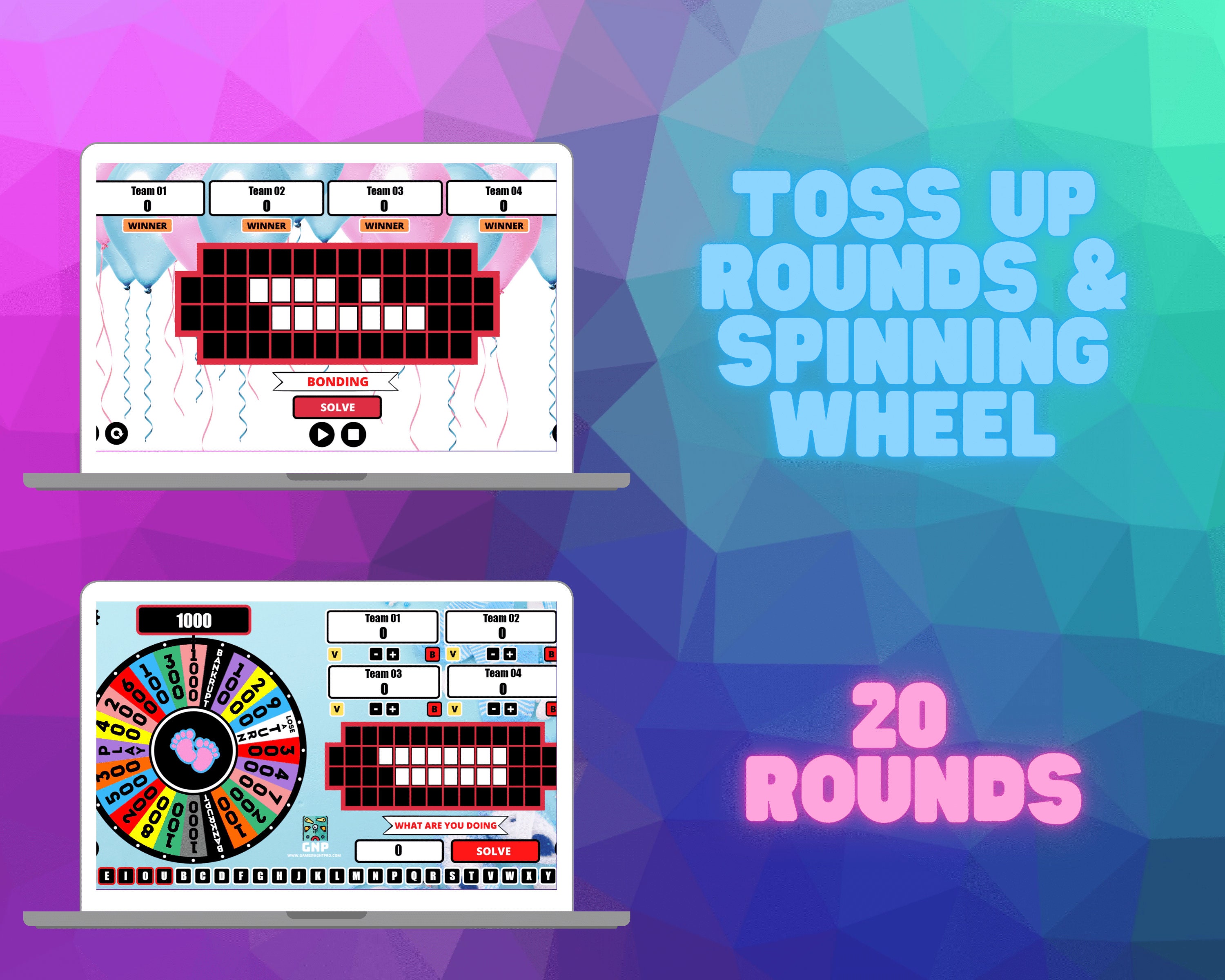 Baby Shower Wheel of Fortune Baby Shower Game Baby Shower Group Game