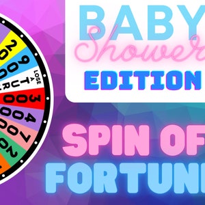 Baby Shower Wheel of Fortune Game: Trivia Party (Digital Download)