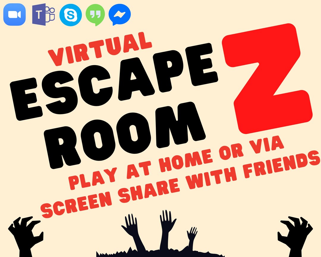 Virtual Escape Room Games Night Lockdown Zoom Screen Share Digital Games Quarantine Fun Stay at