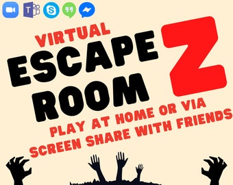 Virtual Halloween Zombie Escape Room: Online Party Game (Digital Download)