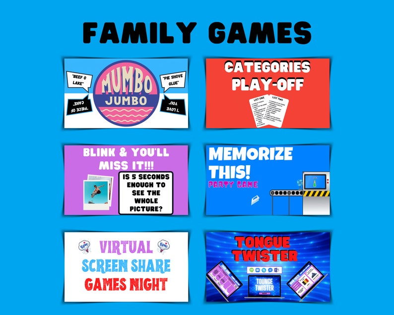 Virtual ScreenShare Games Quarantine Games Night Zoom Trivia Party Games Virtual Quiz Night Virtual Escape Room Fun Family Games image 5