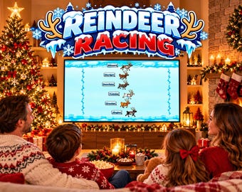 Reindeer Racing 2026: Interactive Christmas Party Game (Digital Download)