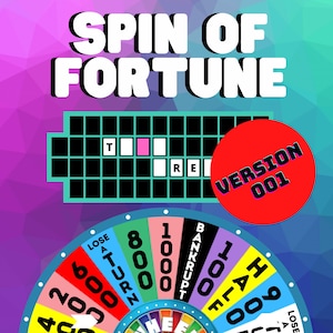 Spin of Fortune Virtual Party Game: Game Show Quiz (Digital Download, PDF Instructions Included)