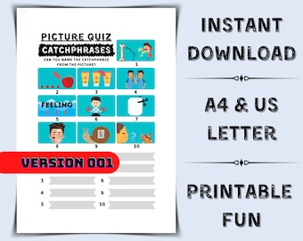 Quiz imprimable sur les slogans : jeu-questionnaire familial (PDF)