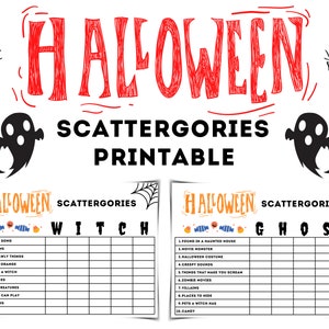 Halloween Scattergories - Halloween Scattagories - Halloween Party Game - Halloween Activity - Printable Halloween Ideas - Digital Download