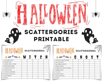 Halloween Scattergories Game: Printable Party Activity (Digital Download)