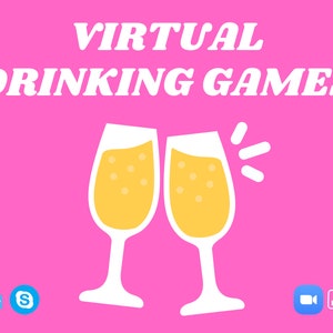 Virtuele afdrukbare drinkspellen - Lockdown-ideeën - Afdrukbare spellen - Happy Hour - Quarantainespel - Afdrukbaar gezelschapsspel - Digitale download