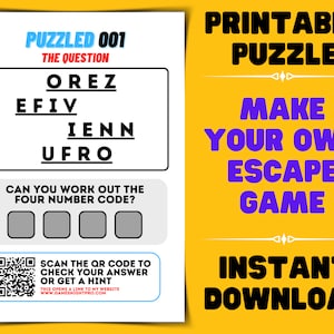 Ready Made Printable Puzzle - Make your own escape room - DIY Escape Game - Printable Puzzle ideas - Puzzles to print for Classroom