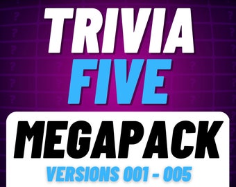 Trivia Five Megapack: Printable Quiz Game (Digital Download)