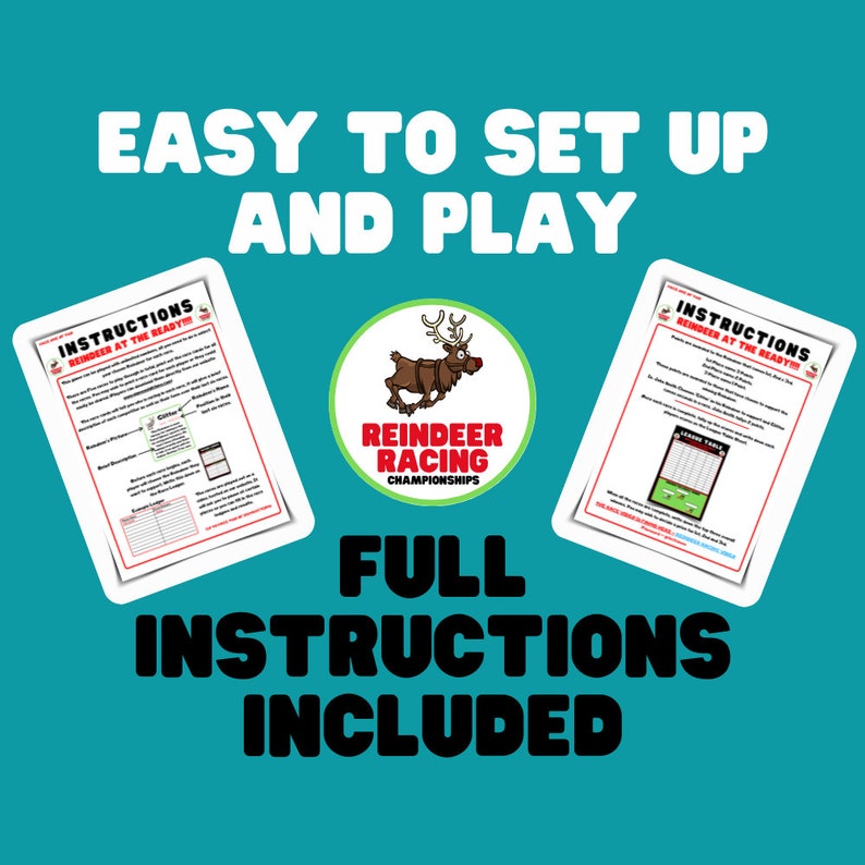 Reindeer Racing Family Christmas Game Christmas Party Game Classroom