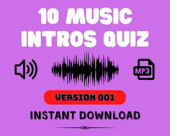 Music Intro Quiz: 10 Song Audio Rounds (MP3 Download)