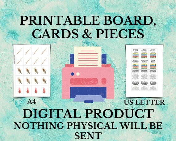 magic school printable board game family board game party etsy