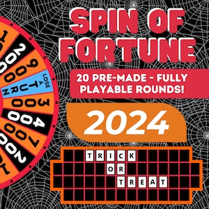 Jeu Halloween Spin of Fortune : fête virtuelle, divertissement en équipe et en classe (téléchargement numérique)