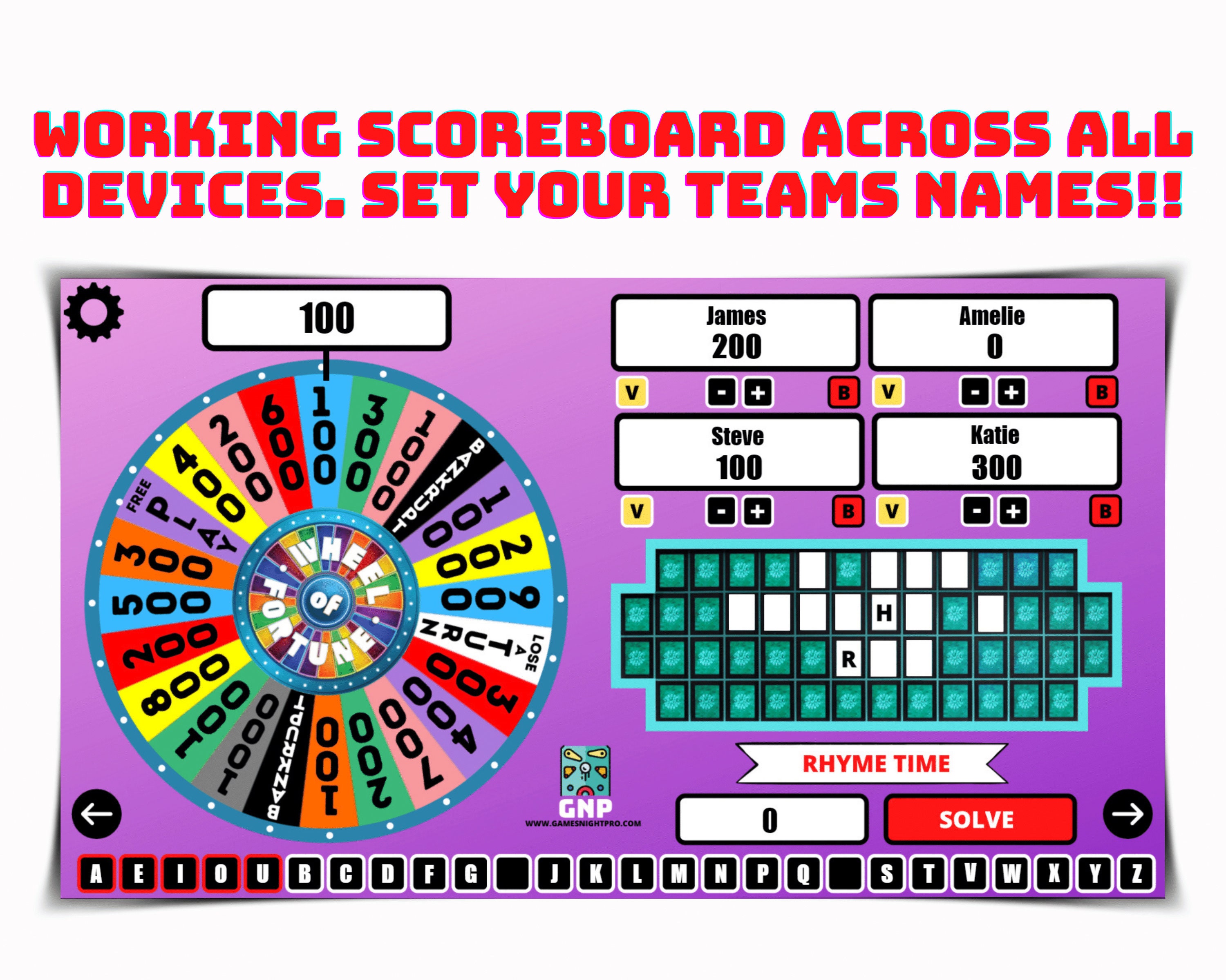 Virtual Screenshare Games Wheel of Fortune Zoom Games Party Games Virtual Games Night Classic