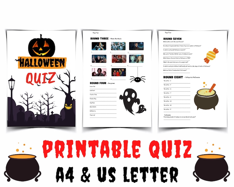 Halloween Trivia Quiz: Video & Printable Game (Digital Download) image 8