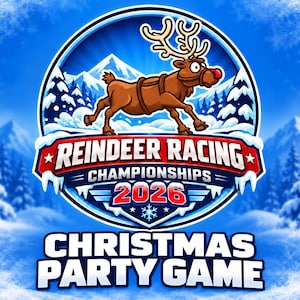 Reindeer Racing 2026: Christmas Party Game for Adults & Children, Classrooms and Offices.