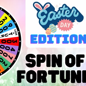 Wheel Of Fortune Easter - Zoom Games - Party Games - Team Building Game - Screenshare Game - Classroom Game - Teacher Resource - Easter Game