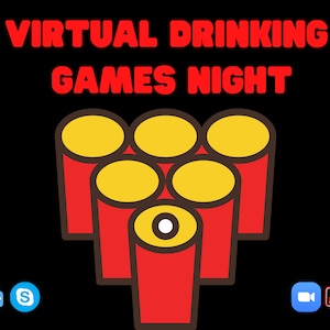 Virtuele afdrukbare drinkspellen - Lockdown-ideeën - Afdrukbare spellen - Happy Hour - Quarantainespel - Afdrukbaar gezelschapsspel - Digitale download