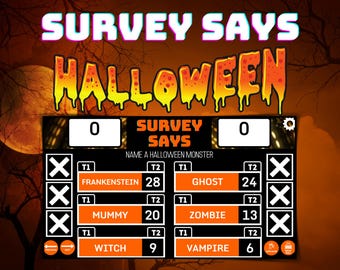 Virtual Halloween Party Game: Online Family Feud (Digital Download)