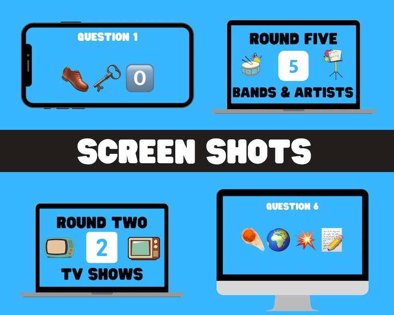 Emoji Trivia Quiz Virtual Printable Games Night Pub Quiz Hosted Trivia