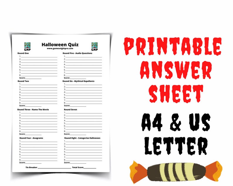 Halloween Trivia Quiz: Video & Printable Game (Digital Download) image 9