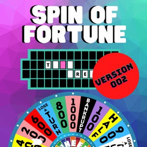 Spin of Fortune Virtual Party Game: Interactive Game Show (Digital Download, PDF Instructions Included)