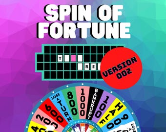 Spin of Fortune Virtual Party Game: Interactive Game Show (Digital Download, PDF Instructions Included)