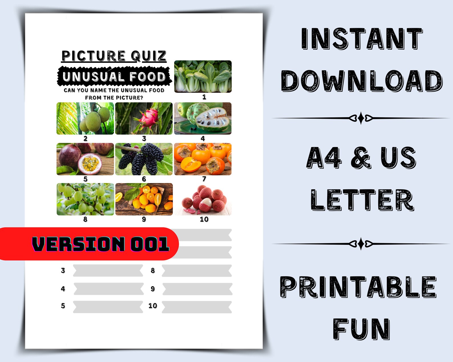 Printable Pub Quiz Unusual Food Pub Quiz Picture Round Unusual Food ...